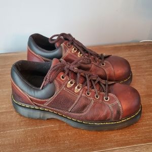 Doc Marten's Industrial Steel Toe Mens 12 Airwalk Gunby Brown Leather Work Shoes